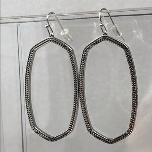 KENDRA SCOTT Earrings Elle Silver Open Frame For Pierced Ears